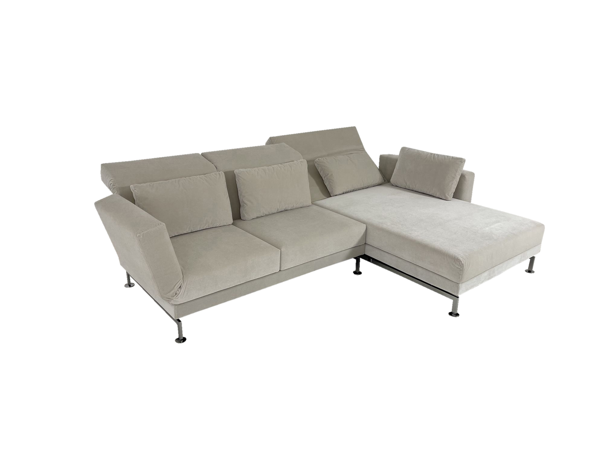 Brühl MOULE MEDIUM Sofa mit XL Recamiere rechts im robusten offwhite